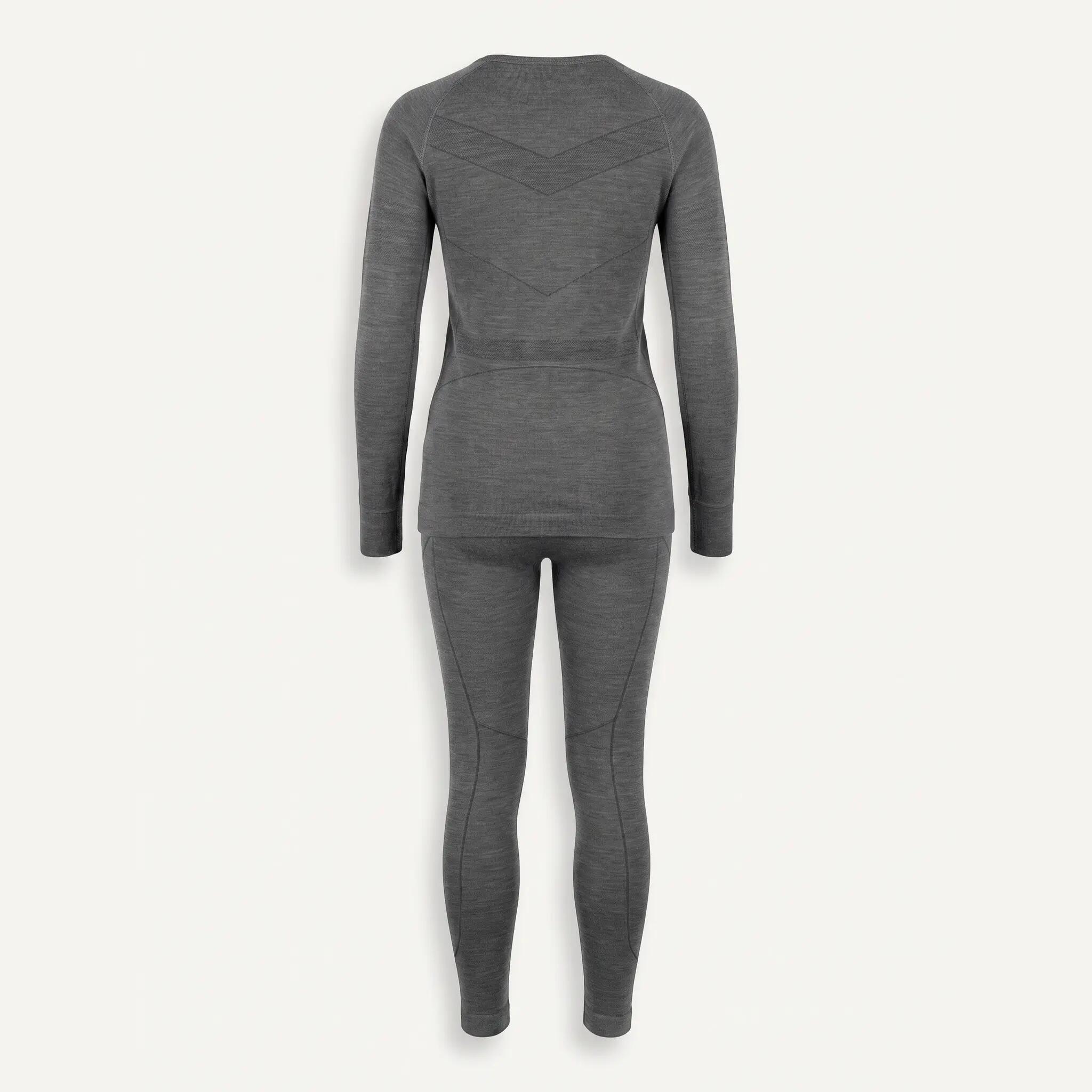Damen Skiunterwäsche Set Funktionsshirt Leggings Merinowolle seamless warm 2/7