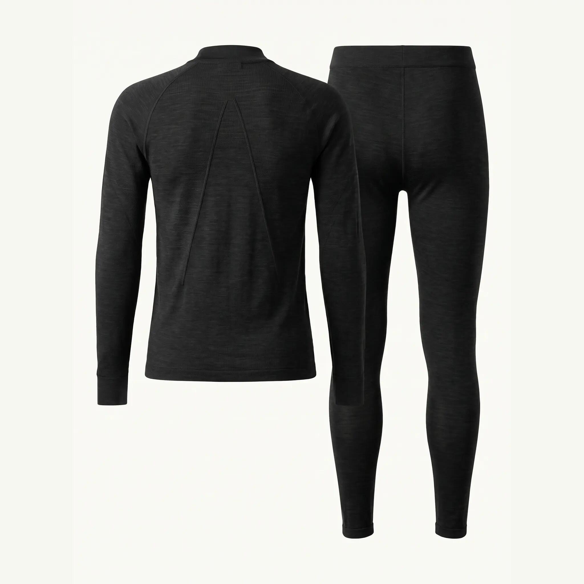 Herren Skiunterwäsche Set Funktionsshirt Funktionshose Merinowolle seamless 2/4