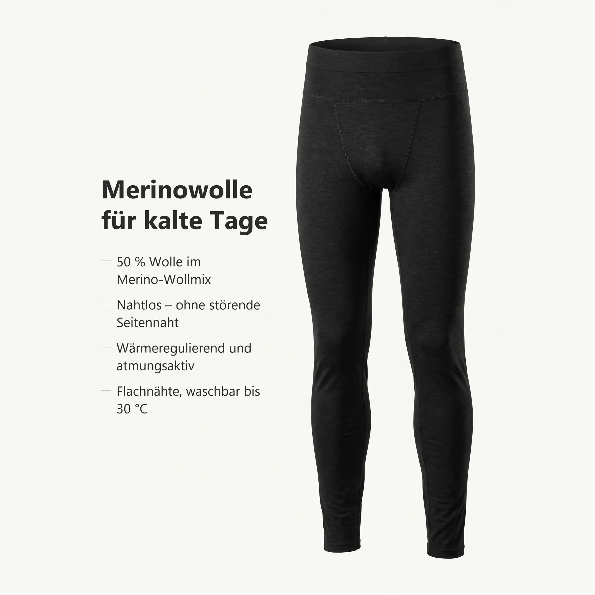 Herren Skiunterwäsche Funktionshose lang Merinowolle seamless atmungsaktiv 5/5