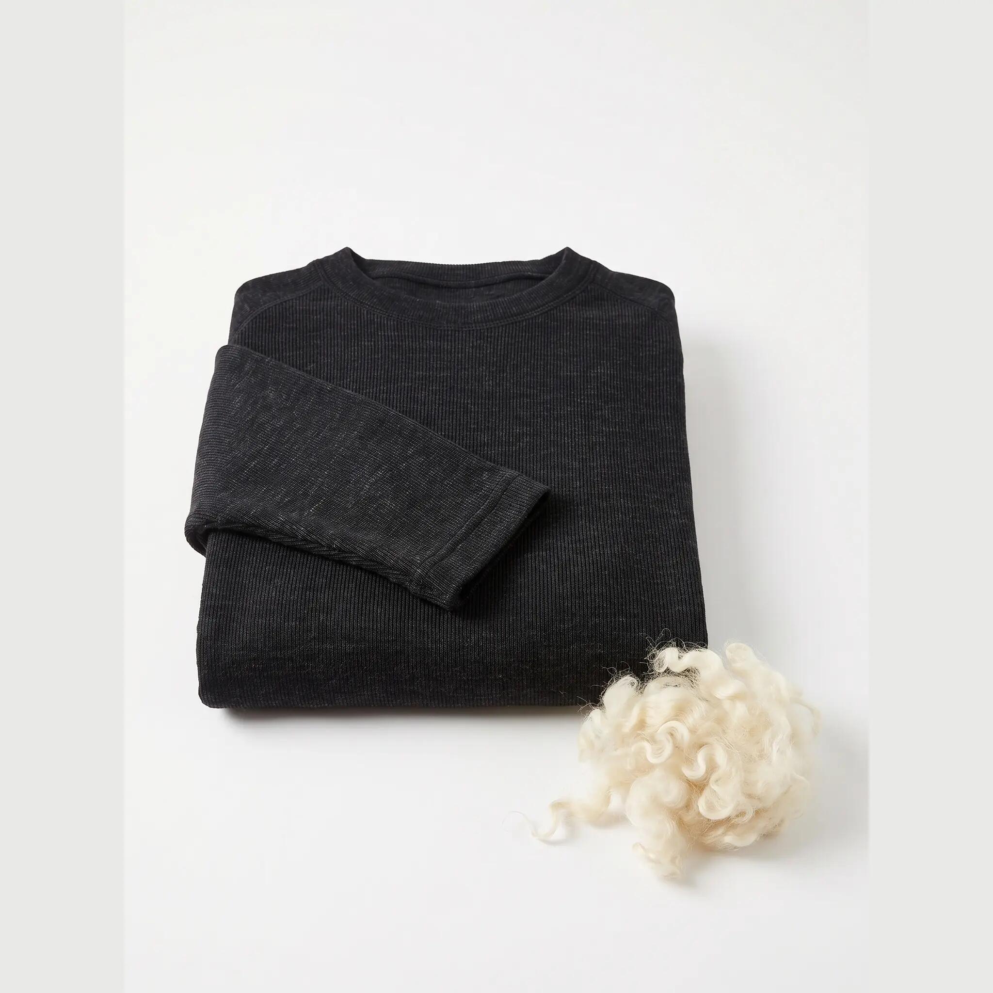 Herren Skiunterwäsche Funktionsshirt Rundhals Langarm Merinowolle seamless 4/5