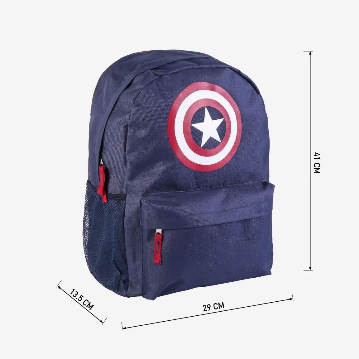 Mochila Infantil Avengers con Bolsillo Frontal y Portabotellas Azul 5/6