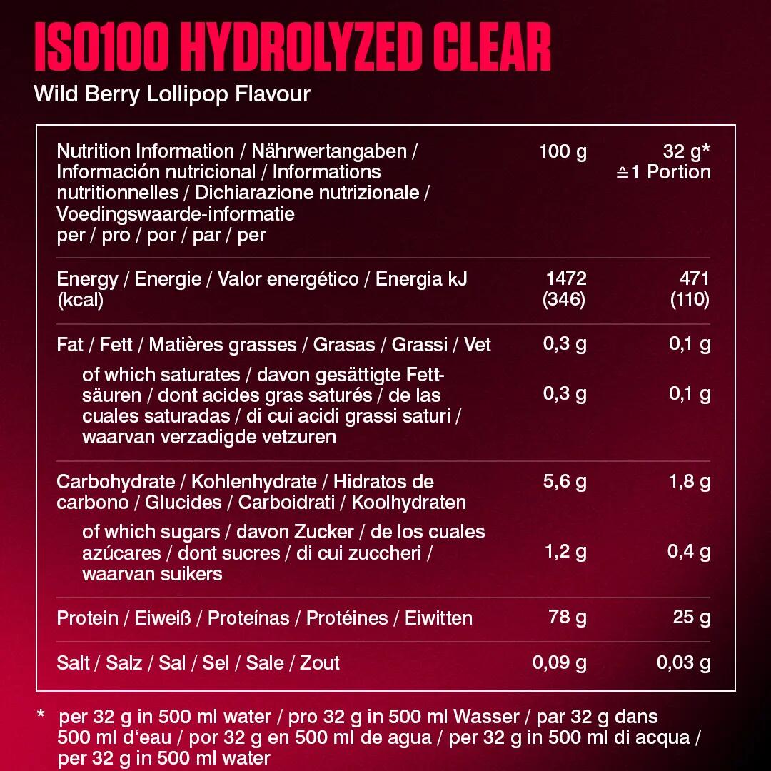 Dymatize ISO 100 Clear (512g) Wild Berry Lollipop - Protéines 5/6