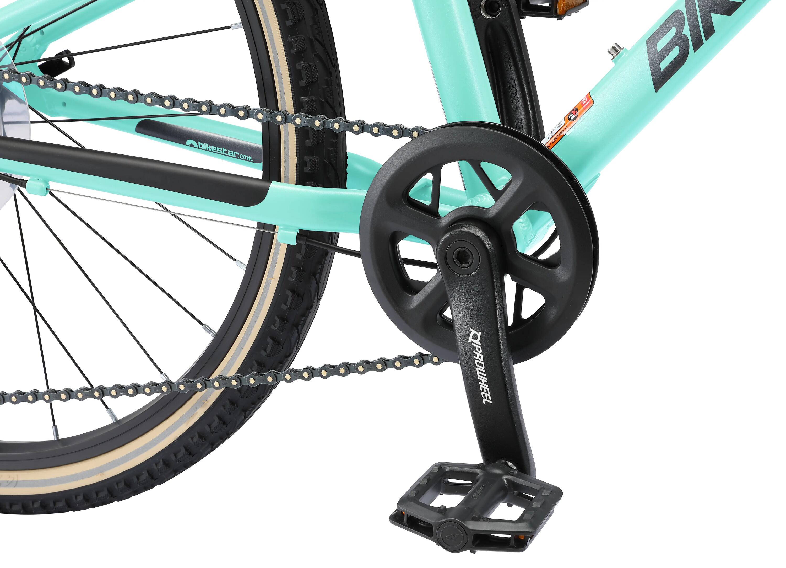 Vélo de ville 24" pour enfants 9 ans, VTC en aluminium léger 9 kg, 8 vitesses 6/11