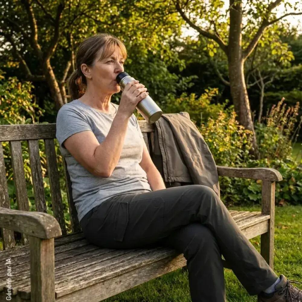 Fuseau femme Treeland kaki marron à renforts nano-ripstop 5/5