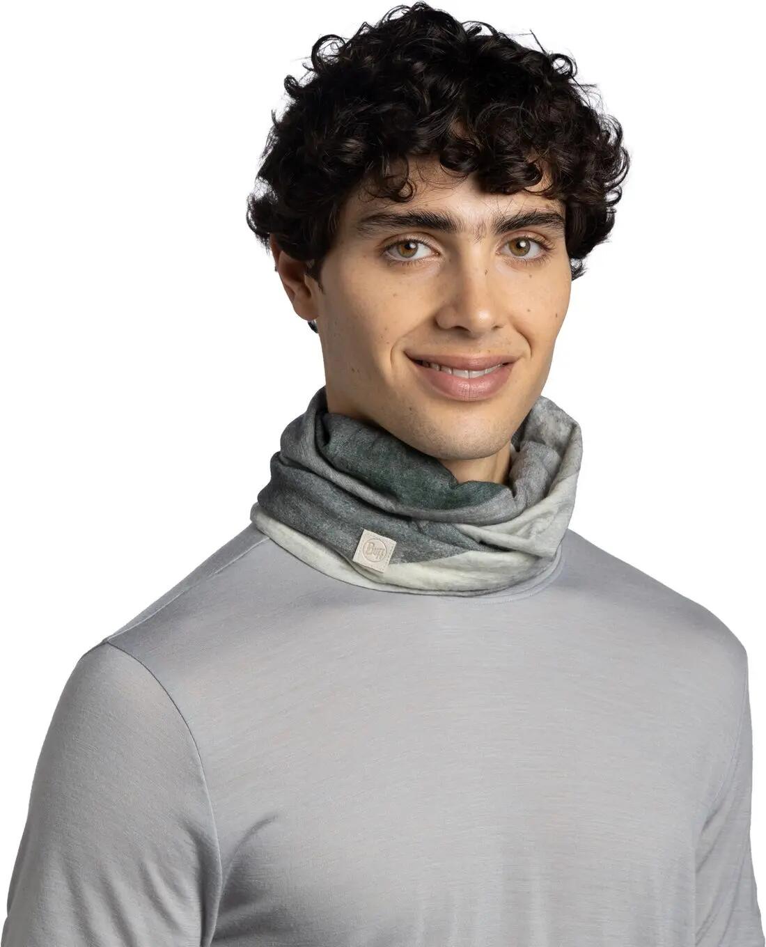 Merino Lightweight Digital Print Grey Neck Warmer 3/7