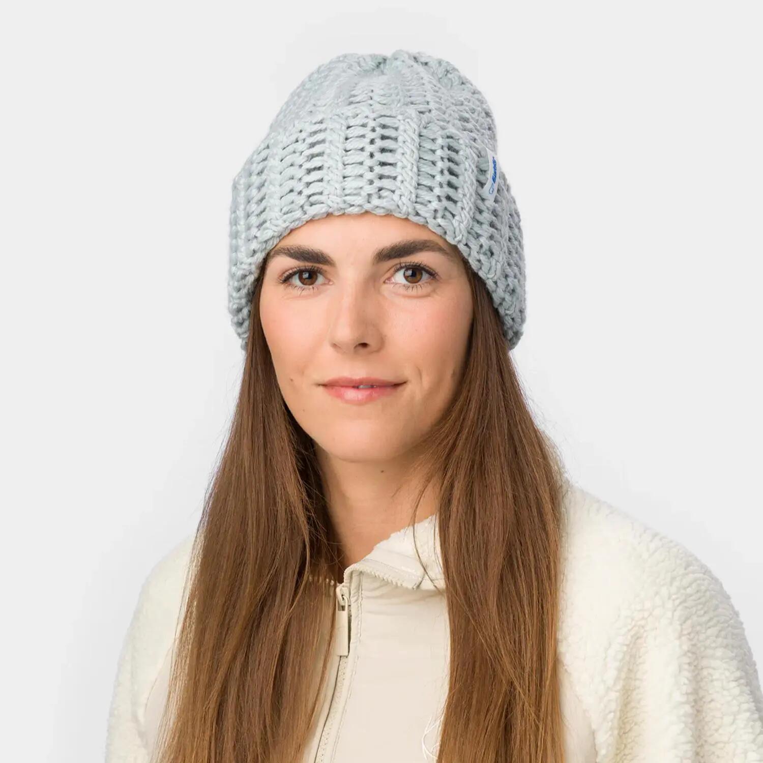 Mütze Selda Strickmütze Damen Haube weich bequem Merino 3/4
