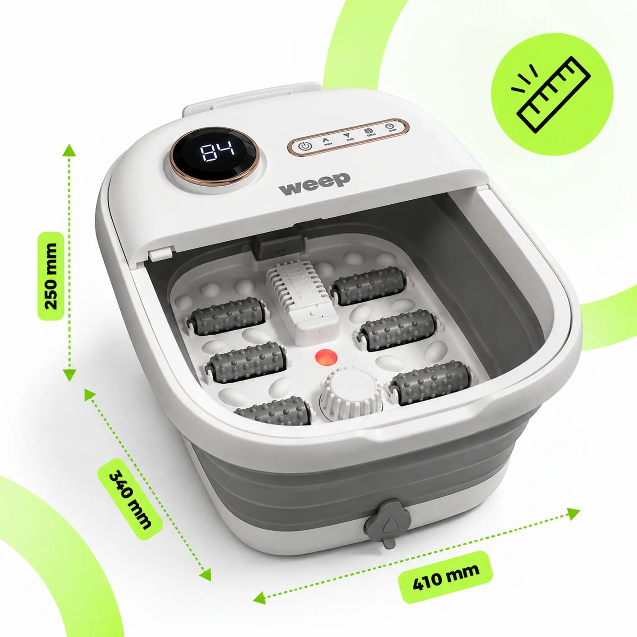 Weep T5 Pro Fußmassagegerät faltbar Fußsprudelbad Heizung Massagerollen 500W 5/14