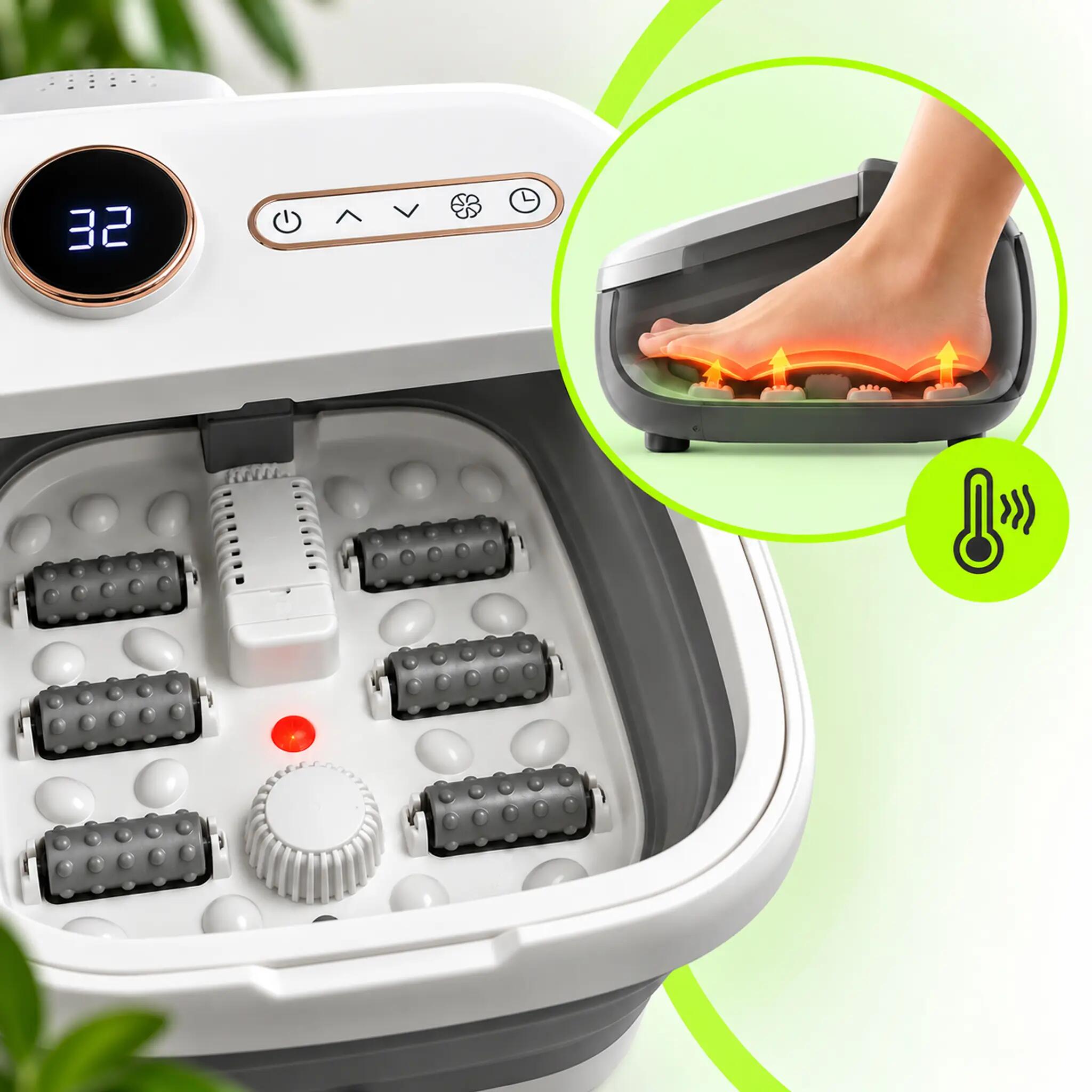 Weep T5 Pro Fußmassagegerät faltbar Fußsprudelbad Heizung Massagerollen 500W 4/14