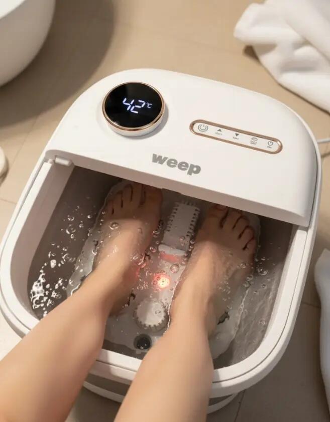 Weep T5 Pro Fußmassagegerät faltbar Fußsprudelbad Heizung Massagerollen 500W 13/14