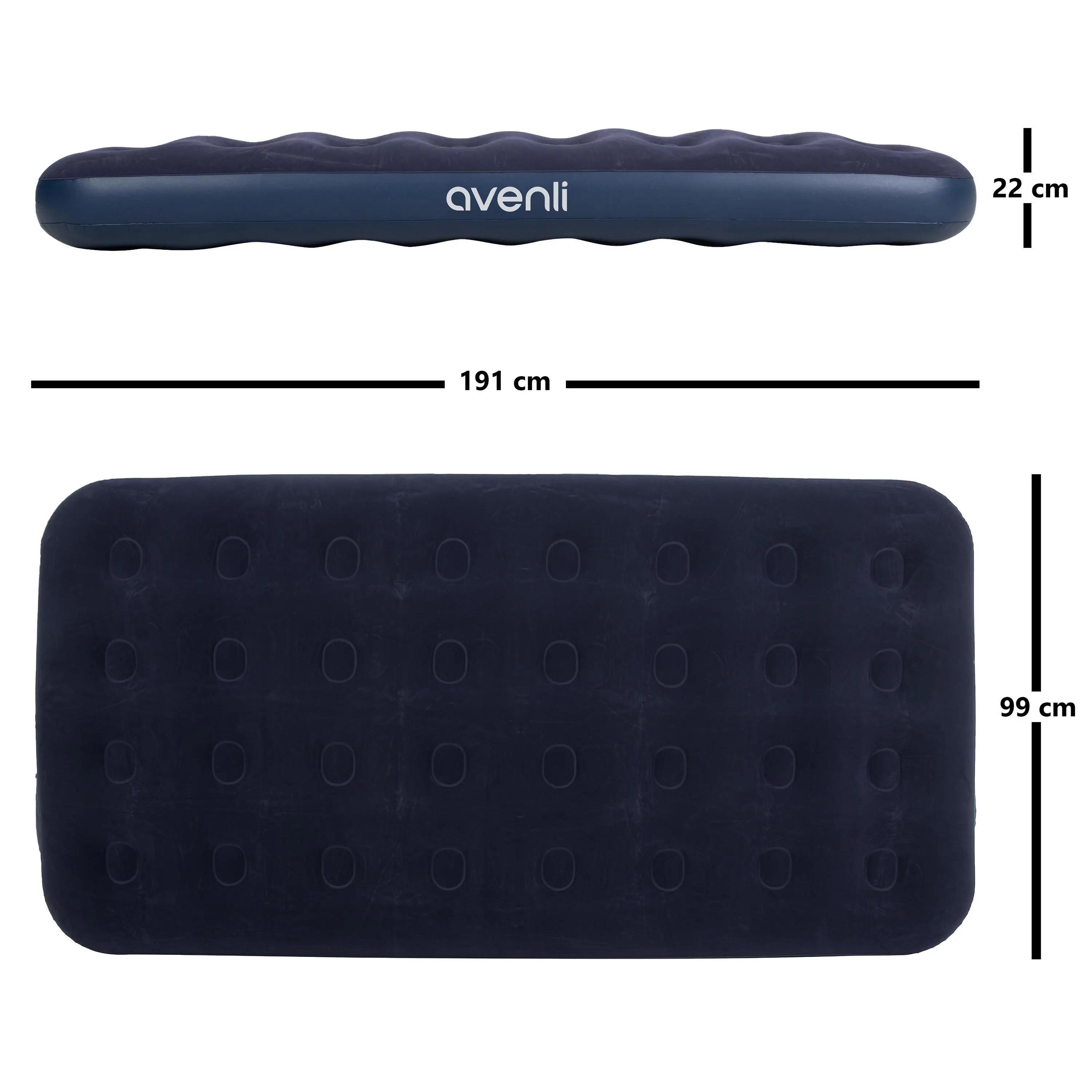 Aufblasbares Luftbett / Campingmatratze Blau 191x99x22cm 3/9