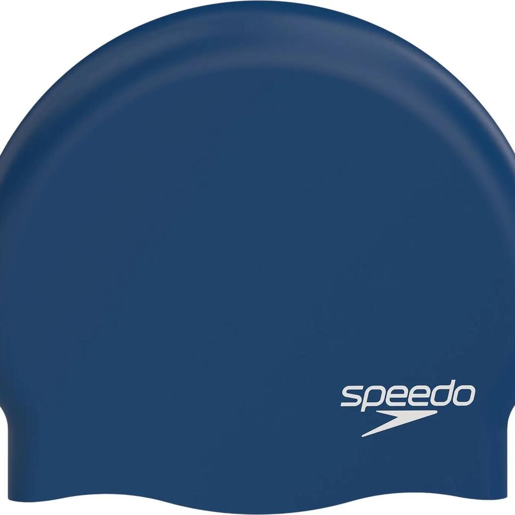 Speedo Moulded Silicone Swim Cap, Blue