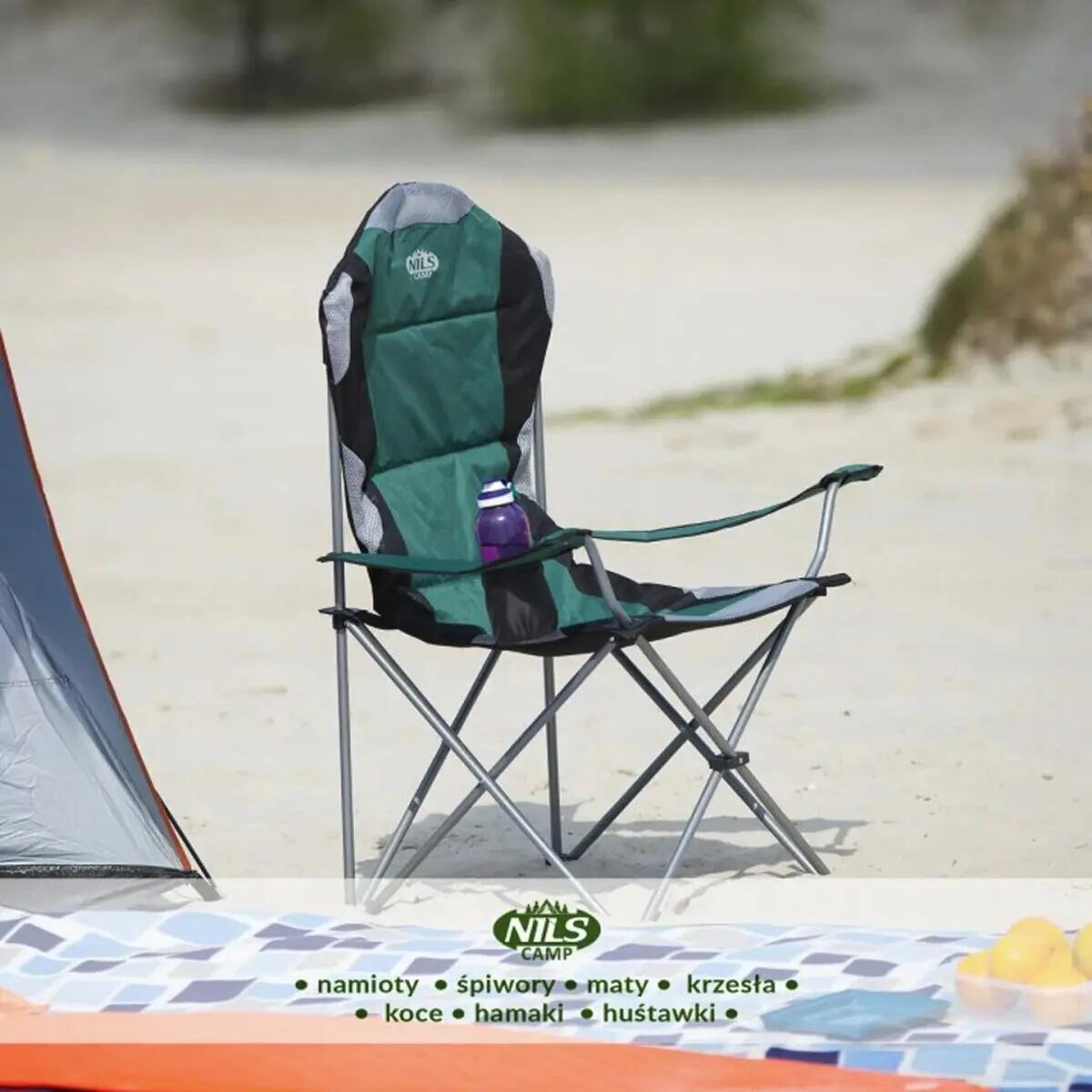 Fauteuil de camping pliable 130 kg avec accoudoirs réglables NILS CAMP NC3080 10/10