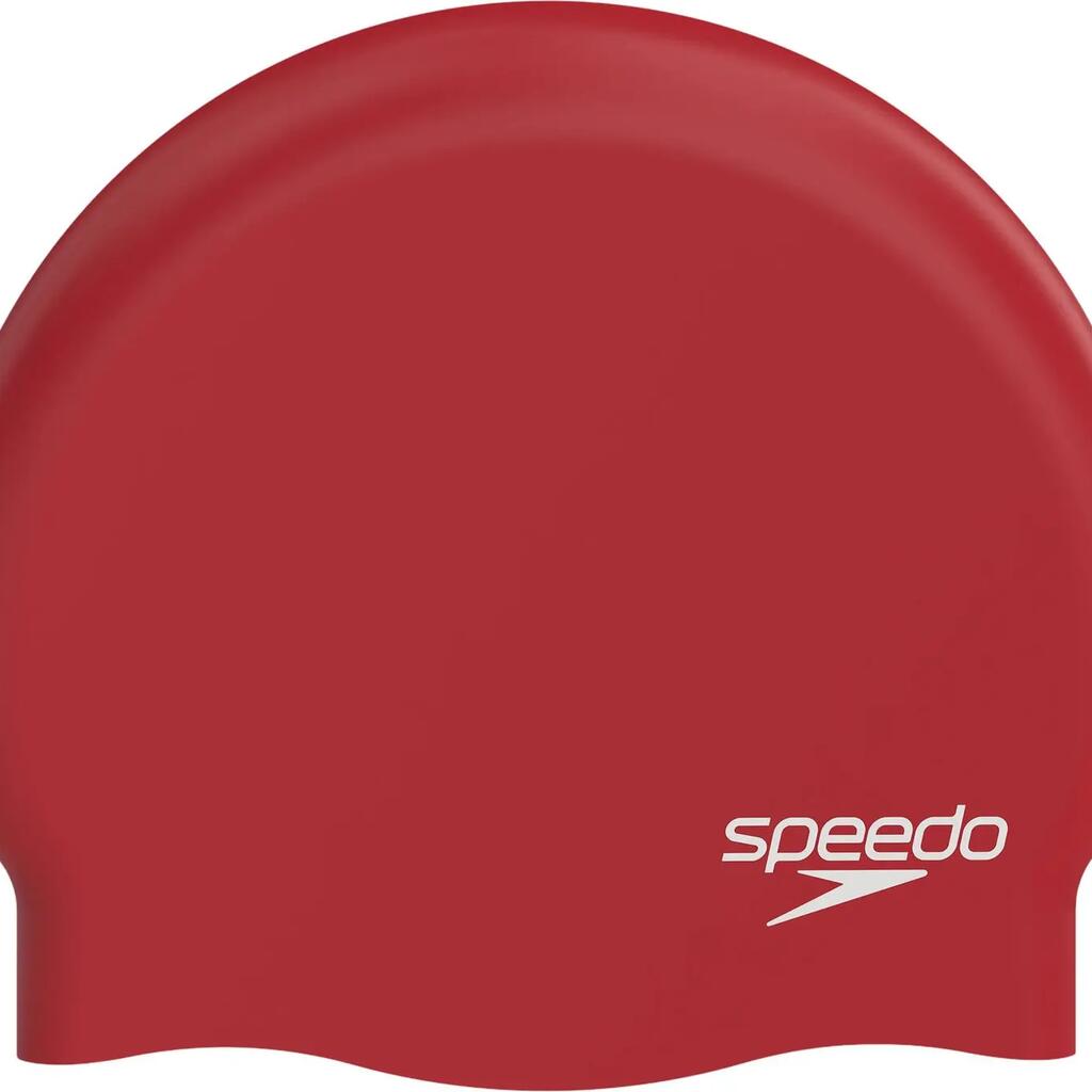 Speedo Moulded Silicone Swim Cap, Red