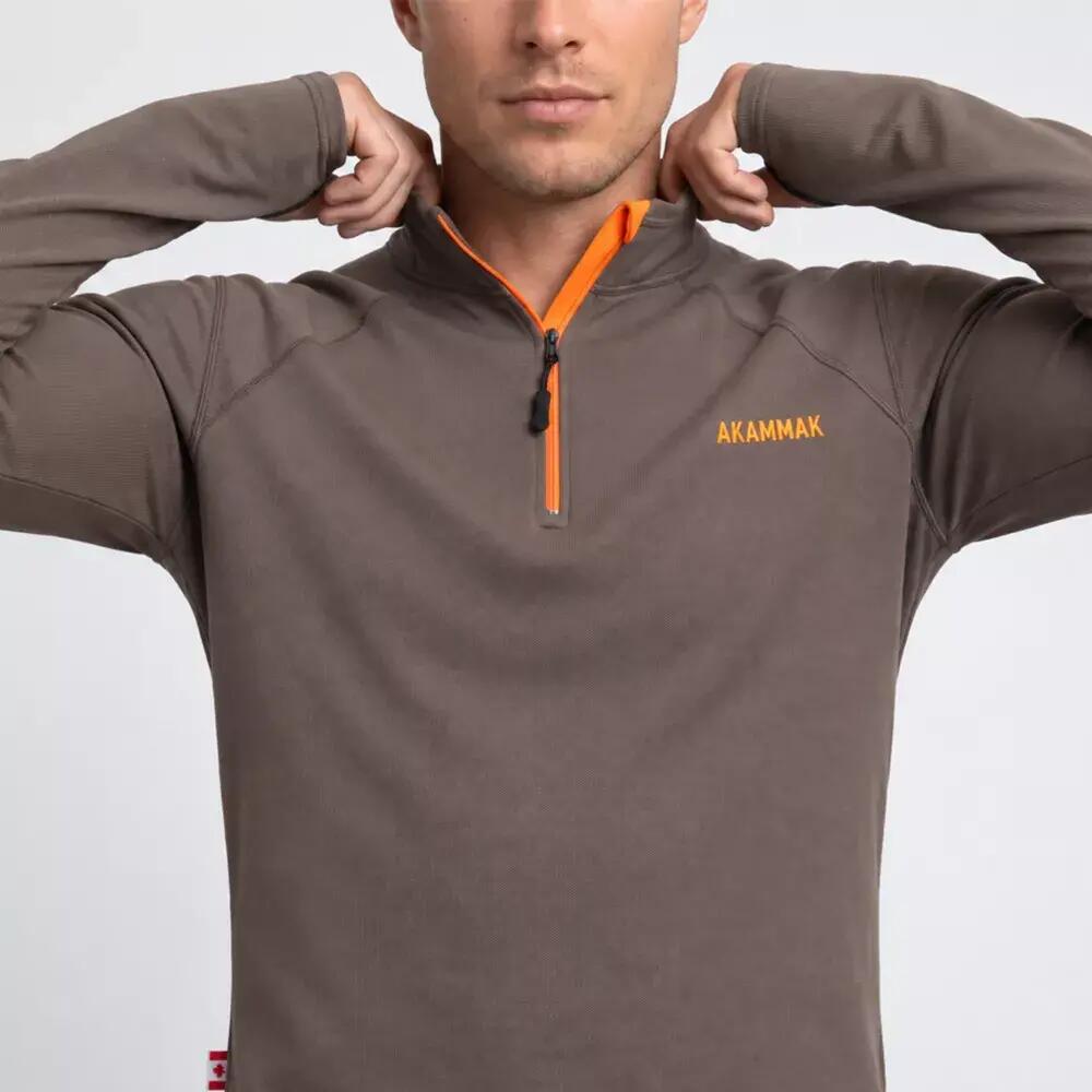 Pull de Randonnée homme Thermique NAPOK Kaki 4/5