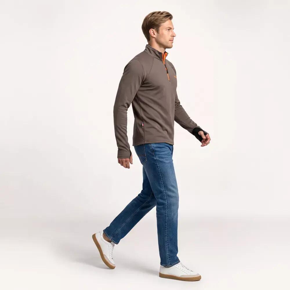 Pull de Randonnée homme Thermique NAPOK Kaki 3/5