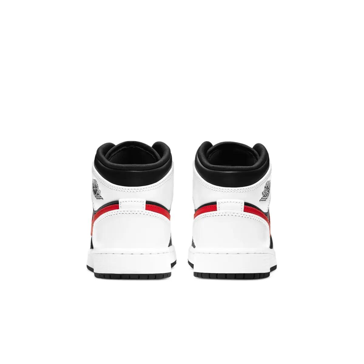 Jordan 1 Mid White Black Chile Red (GS) 5/6