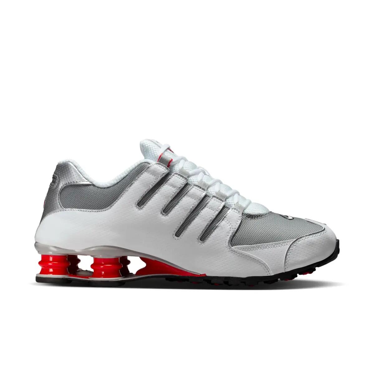Nike Shox NZ White Red Metallic Silver 3/6