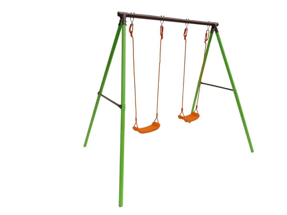 Tuinschommel metaal tuin schommel Polo - 1.95 m - 2 speeltoestellen 2/3