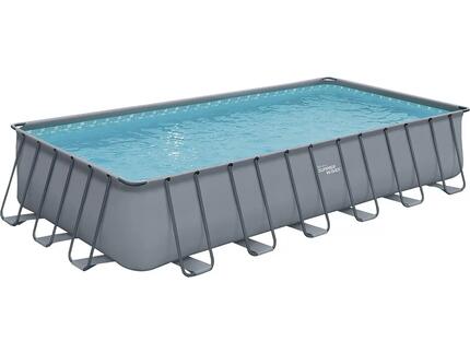Piscine tubulaire grise - LUDO 5 - 7.32 x 3.66 x 1.32 m - sans filtration
