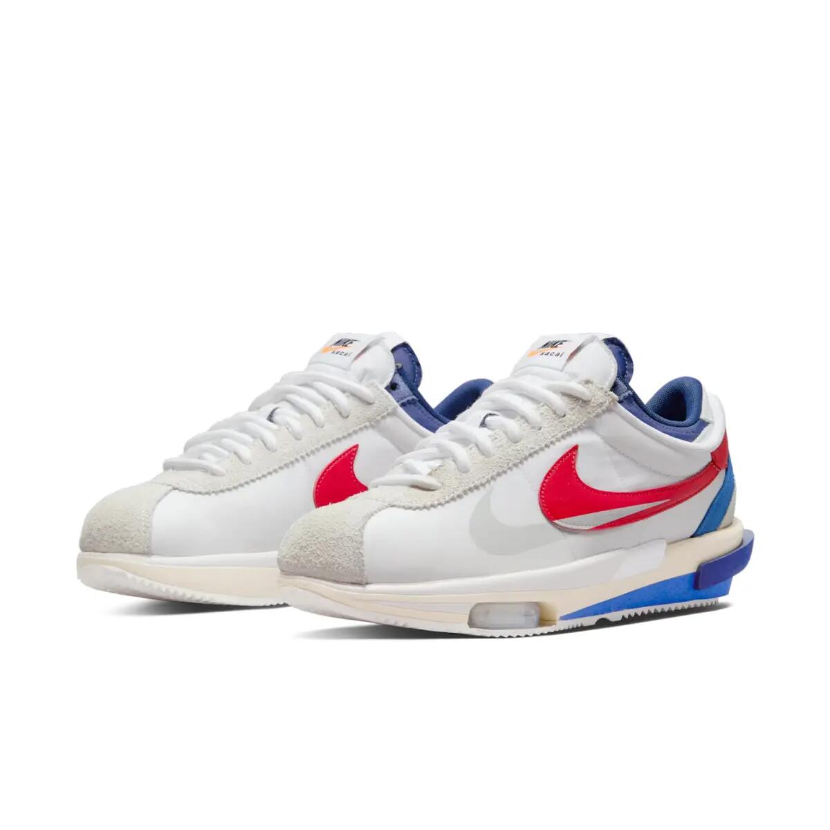 Chaussures  Cortez 4.0 Sacai White University Red Blue 4/6