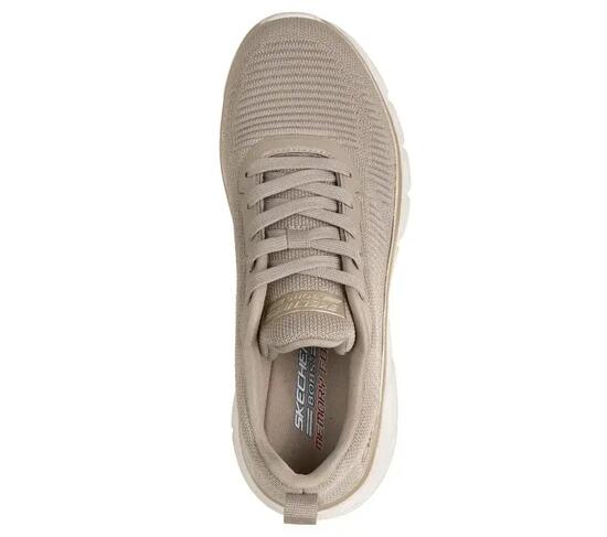 Skechers BOBS B Flex Hi Flying Hi Mujer Taupe Oro 117385-TPGD