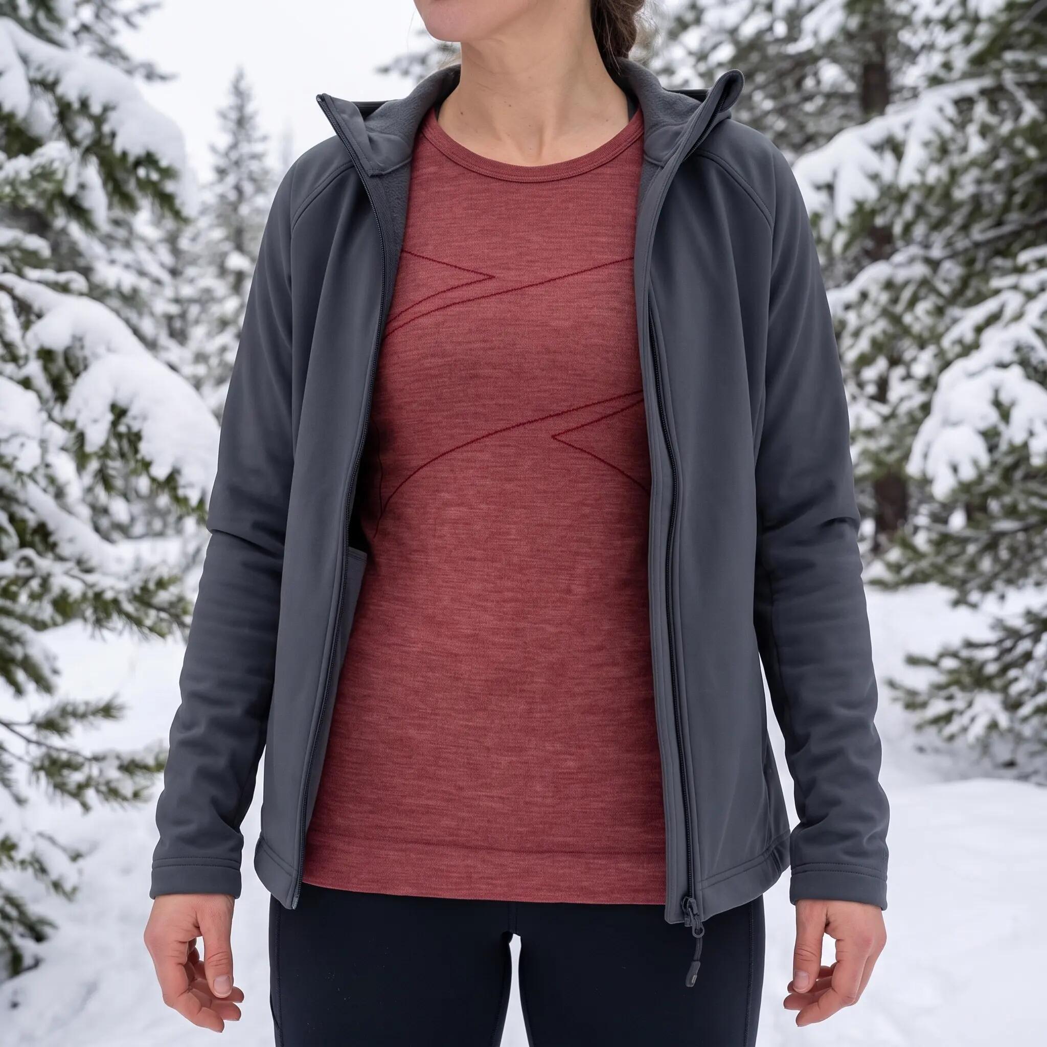 Damen Skiunterwäsche Funktionsshirt Langarm Merinowolle seamless atmungsaktiv 5/7