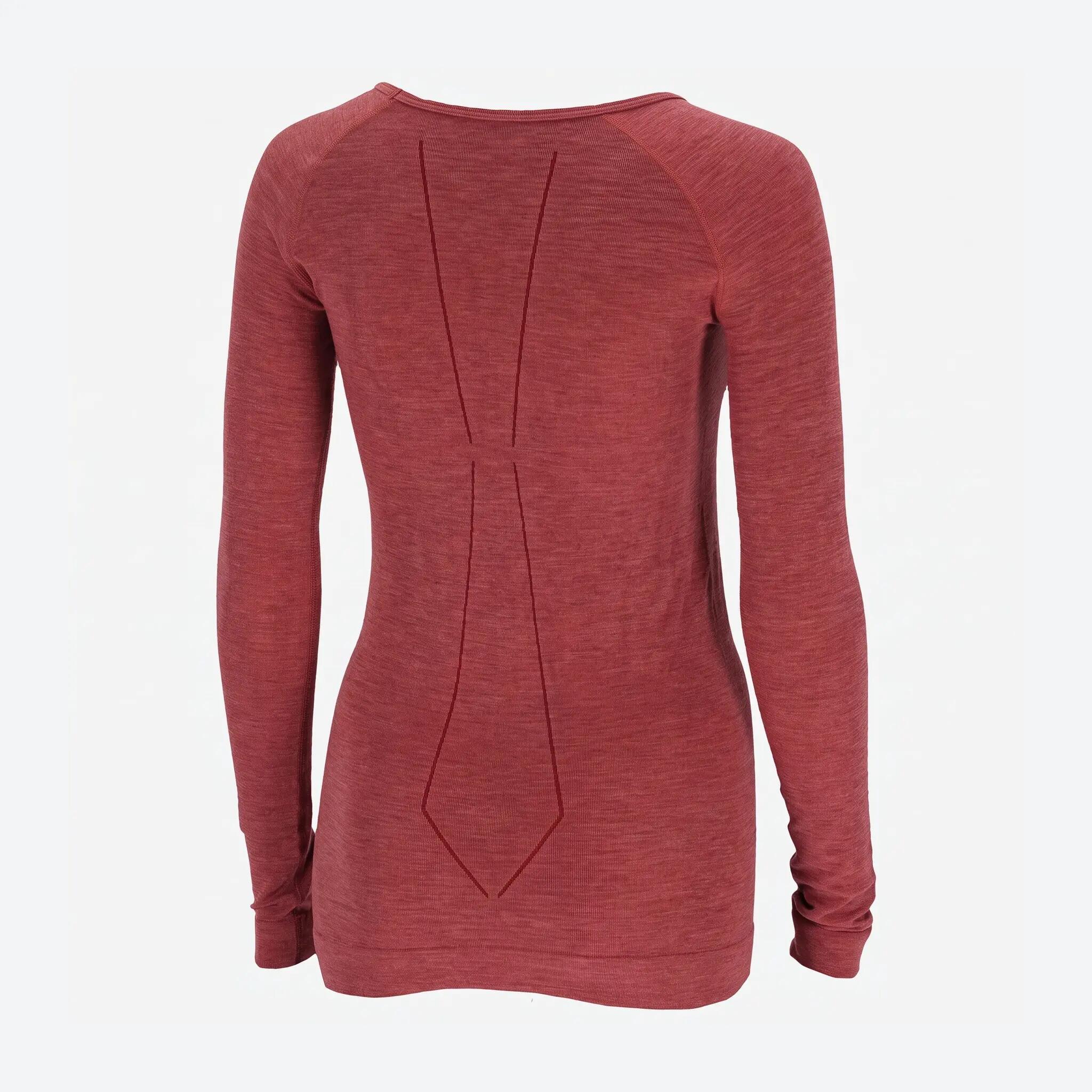 Damen Skiunterwäsche Funktionsshirt Langarm Merinowolle seamless atmungsaktiv 2/7