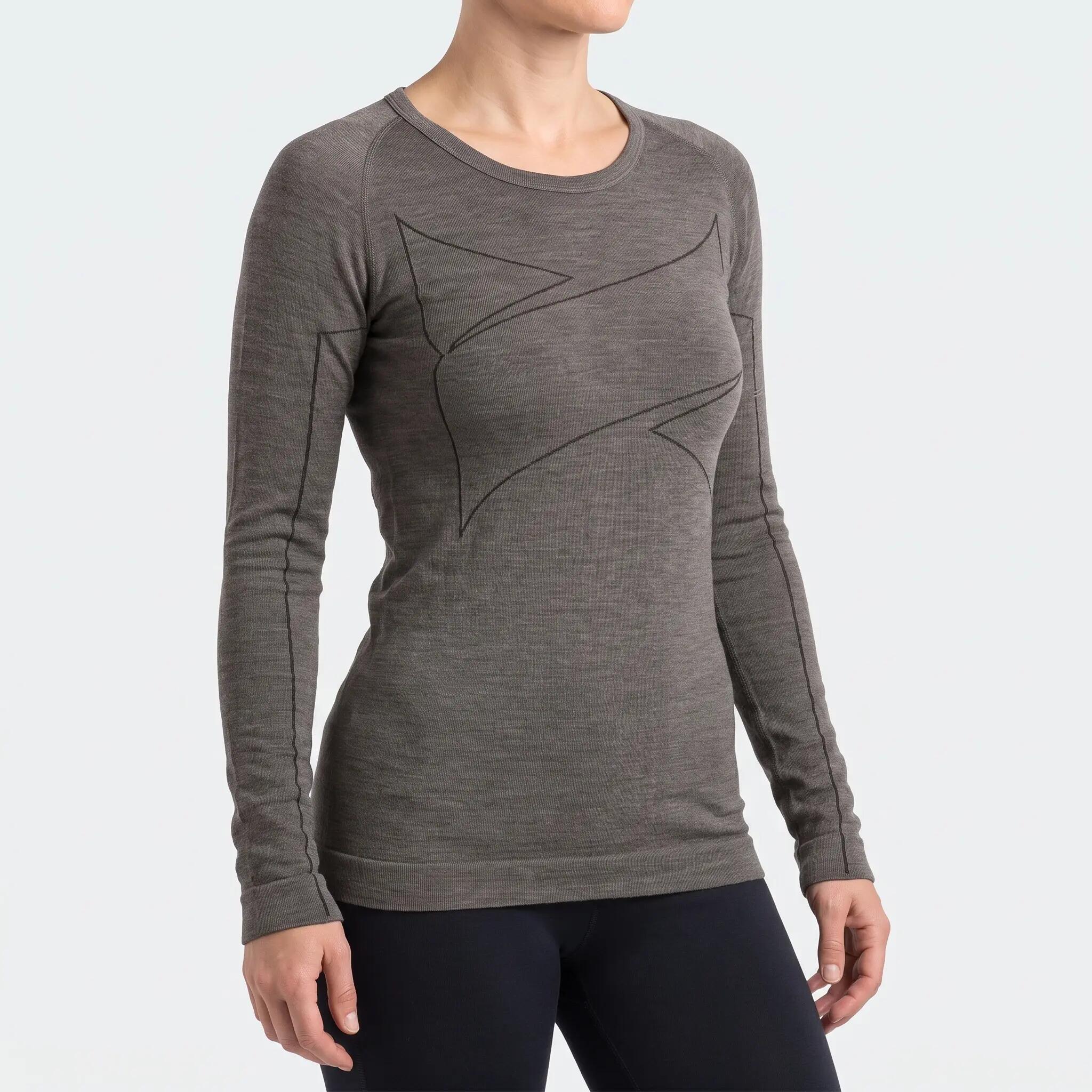 Maillot de corps thermique avec laine mérinos | Femmes | Gris Mélange 3/8