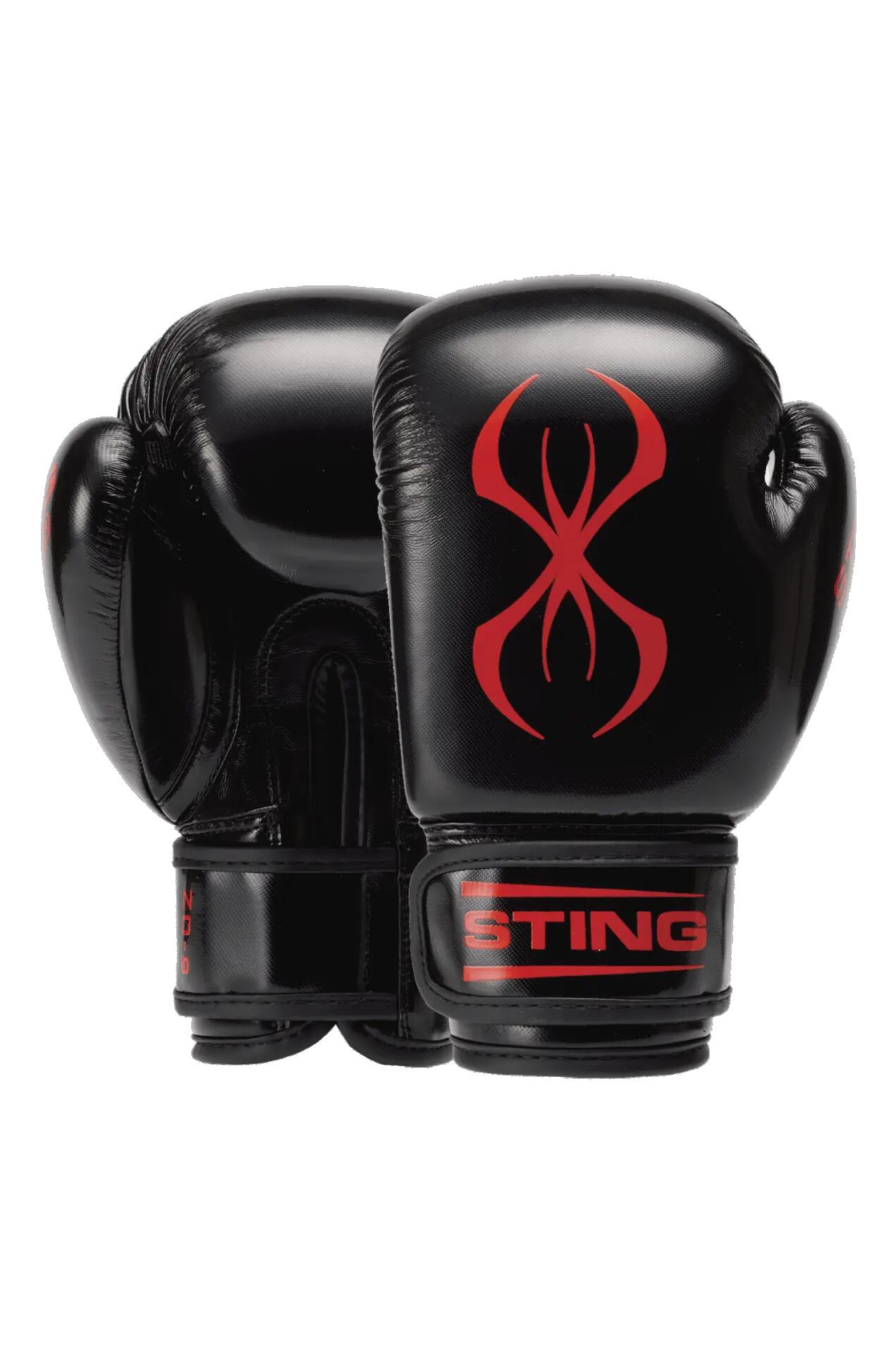 Guante de boxeo STING ARMA JUNIOR | negro/rojo | velcro | 170 g 2/4