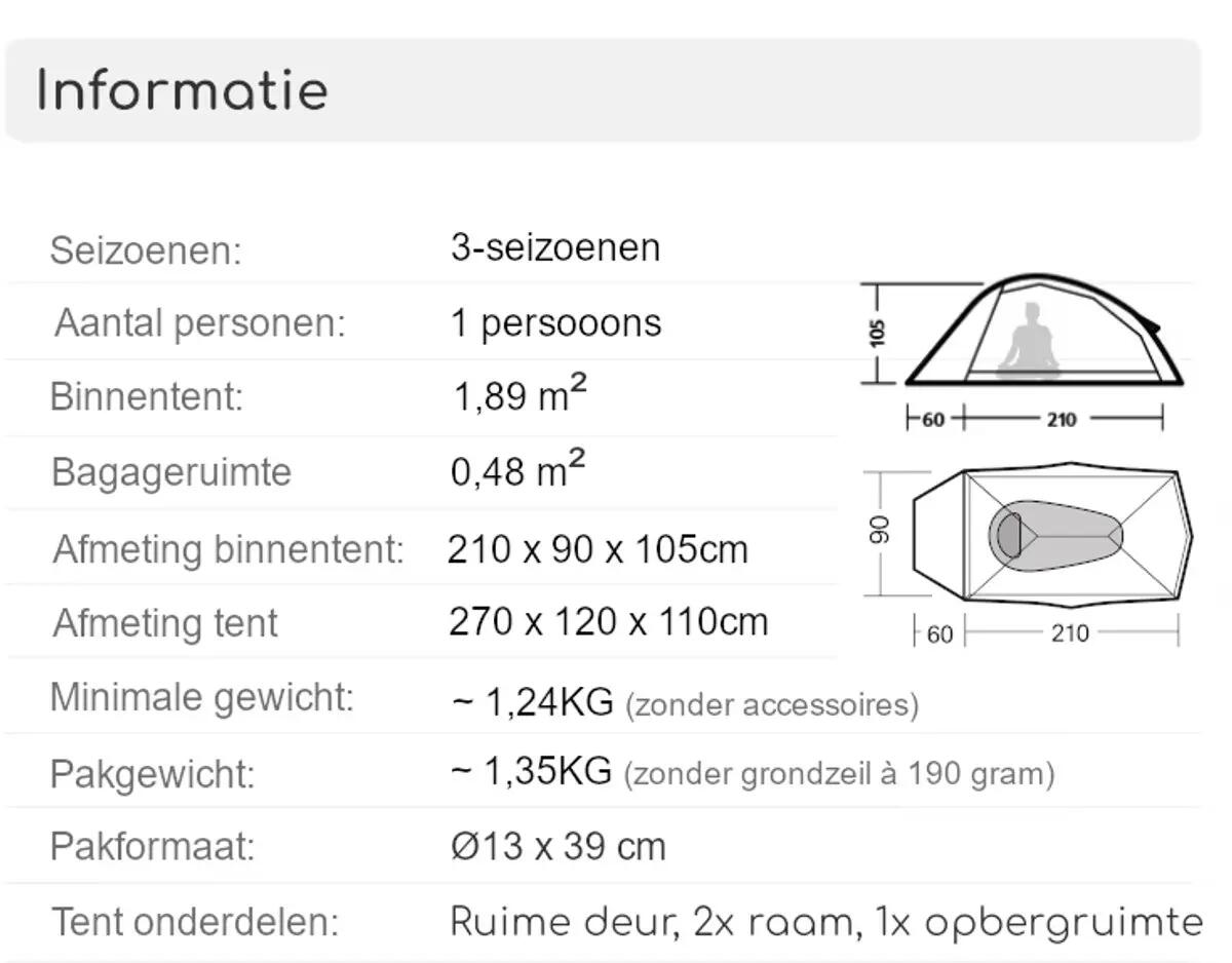 Cloud Up Pro 1 Trekkingzelt 1 Person 3 Jahreszeiten 11/13
