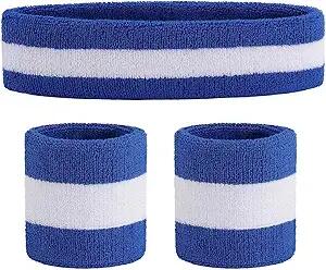 Lot de 3 bandeaux anti-transpiration pour poignets - Modèle unisexe - Ajustement