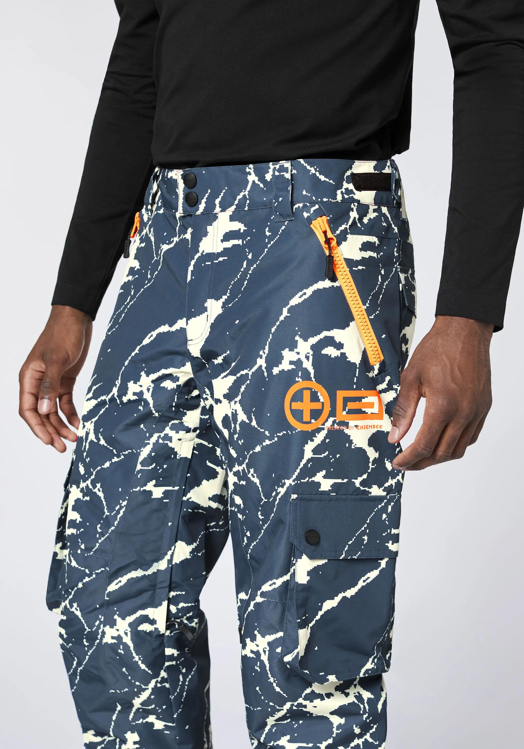 Skihose mit verpixeltem Berglandschaft Allover Print 6/7