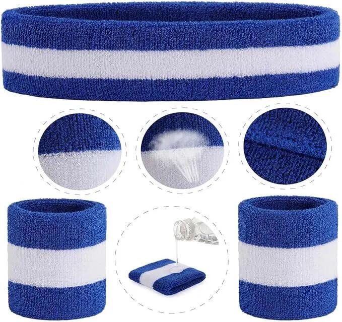 Lot de 3 bandeaux anti-transpiration pour poignets - Modèle unisexe - Ajustement 3/5
