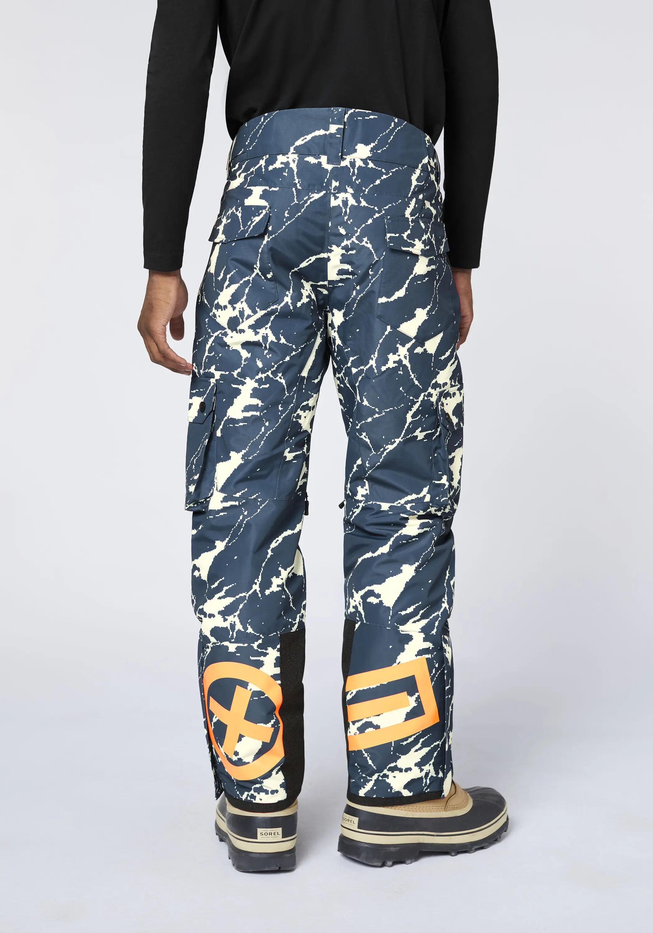 Skihose mit verpixeltem Berglandschaft Allover Print 4/7
