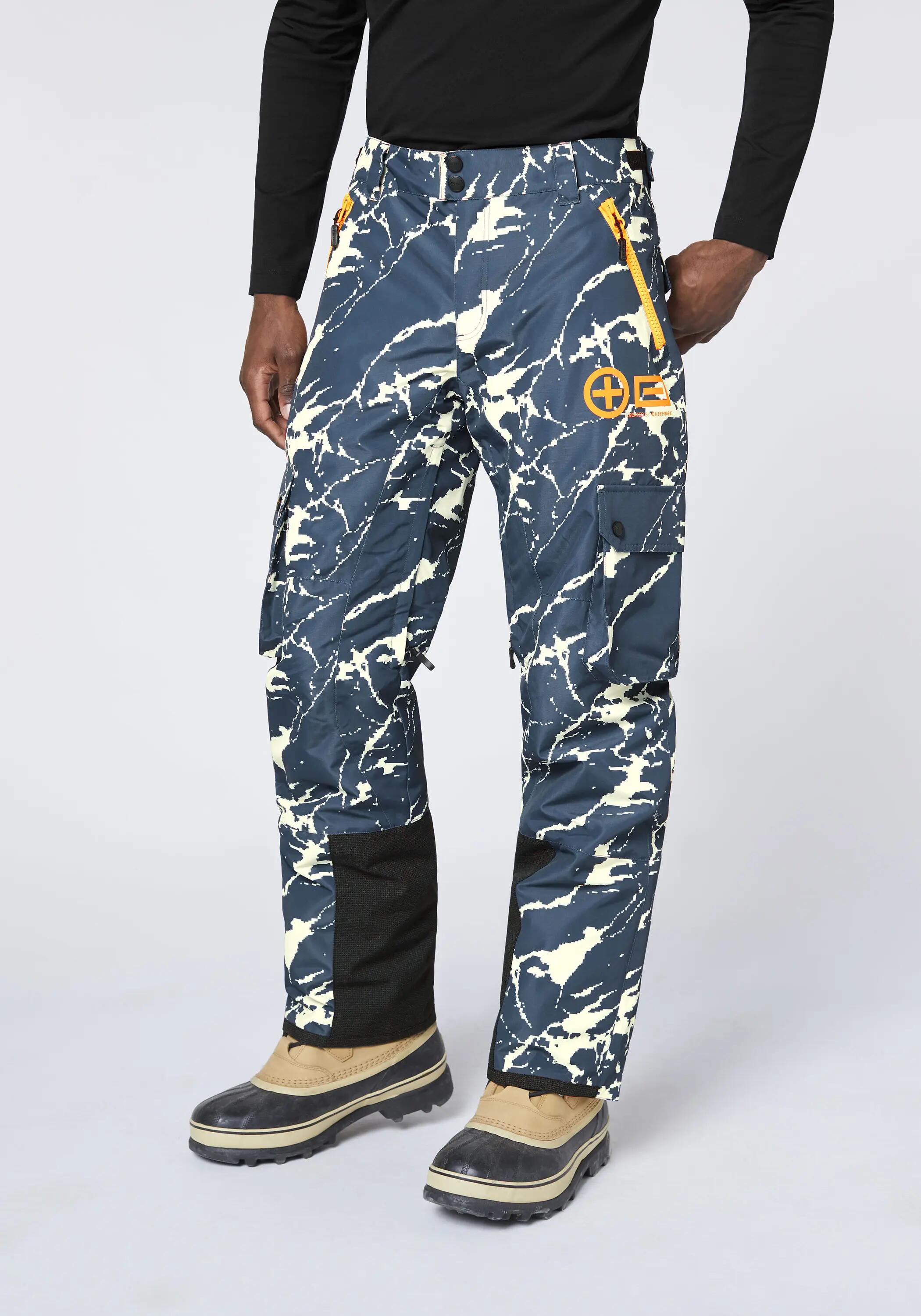 Skihose mit verpixeltem Berglandschaft Allover Print 3/7