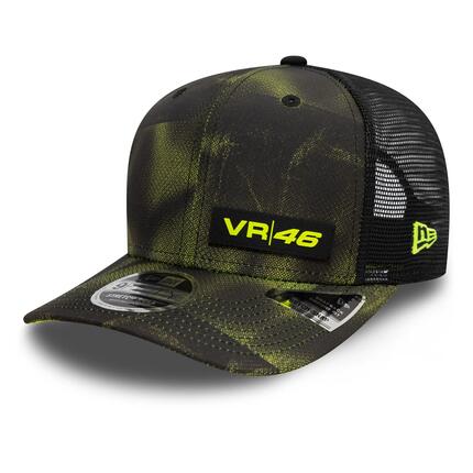 Casquette New Era VR46 9FIFTY Trucker Halftone Camo Mixte Noir/Jaune fluo M/L