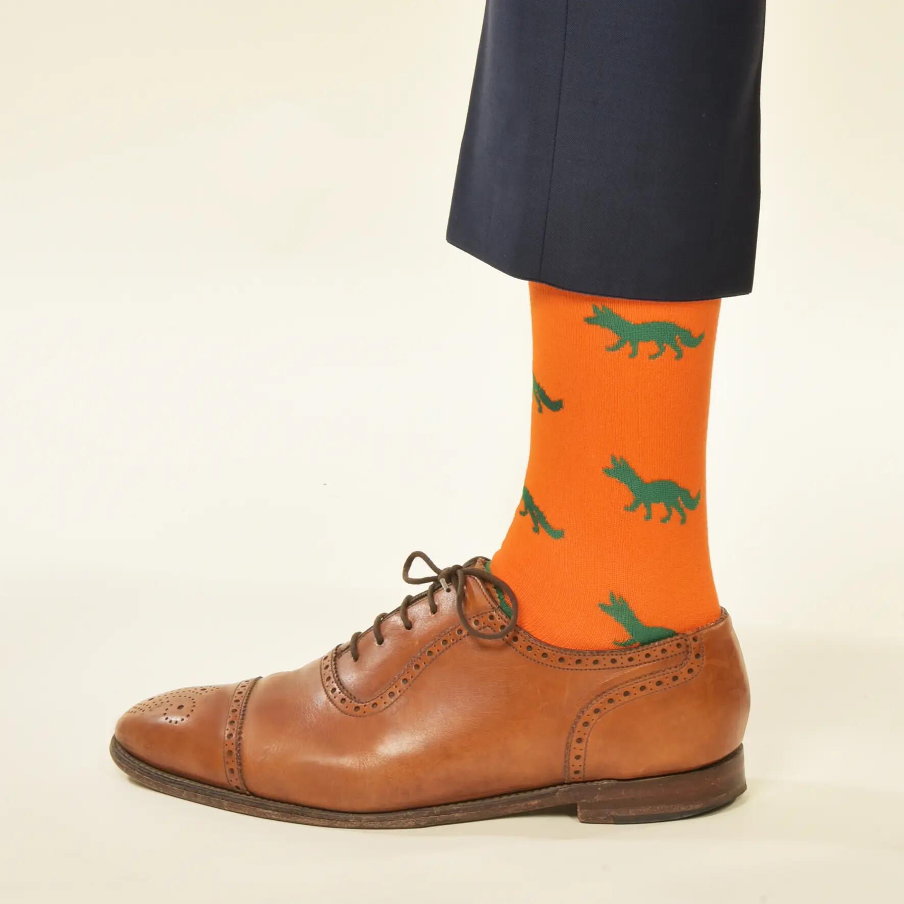KRAWATTENDACKEL Chaussettes Renard - 454 Orange Renard Vert 36 - 40 2/2