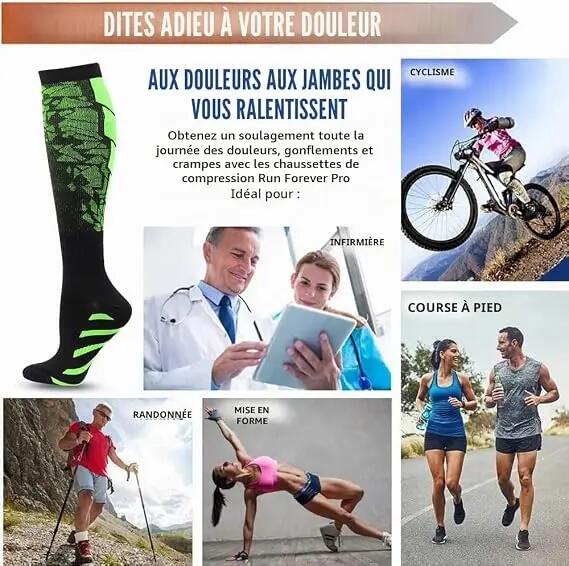 Lot de 6 paires de chaussettes de compression colorées pour hommes et femmes, id 4/4