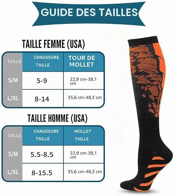 Lot de 6 paires de chaussettes de compression colorées pour hommes et femmes, id 2/4