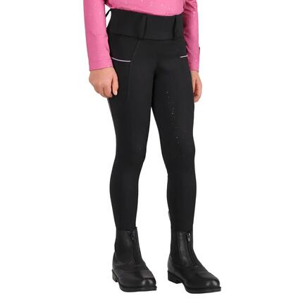 Dziewczęce legginsy jeździeckie z pełną przyczepnością QHP Isalyn
