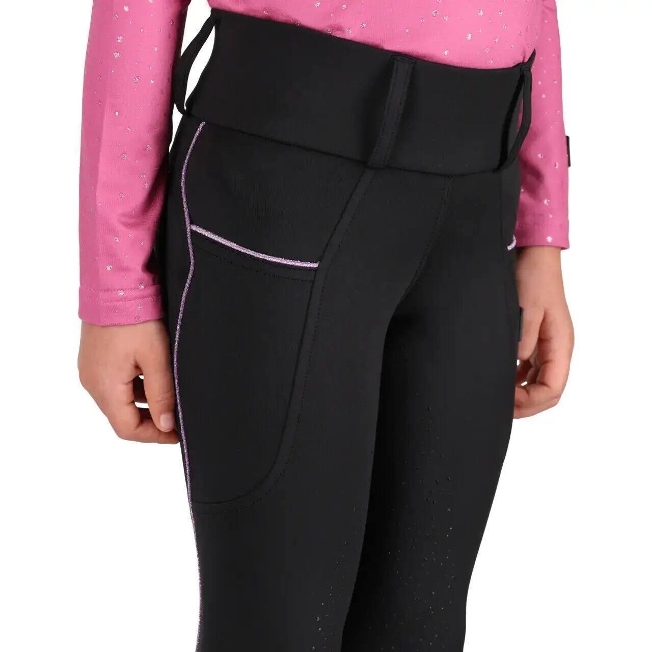 Legging de equitación full grip niña QHP Isalyn 6/7
