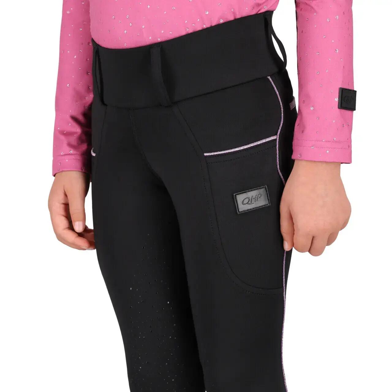 Legging de equitación full grip niña QHP Isalyn 5/7