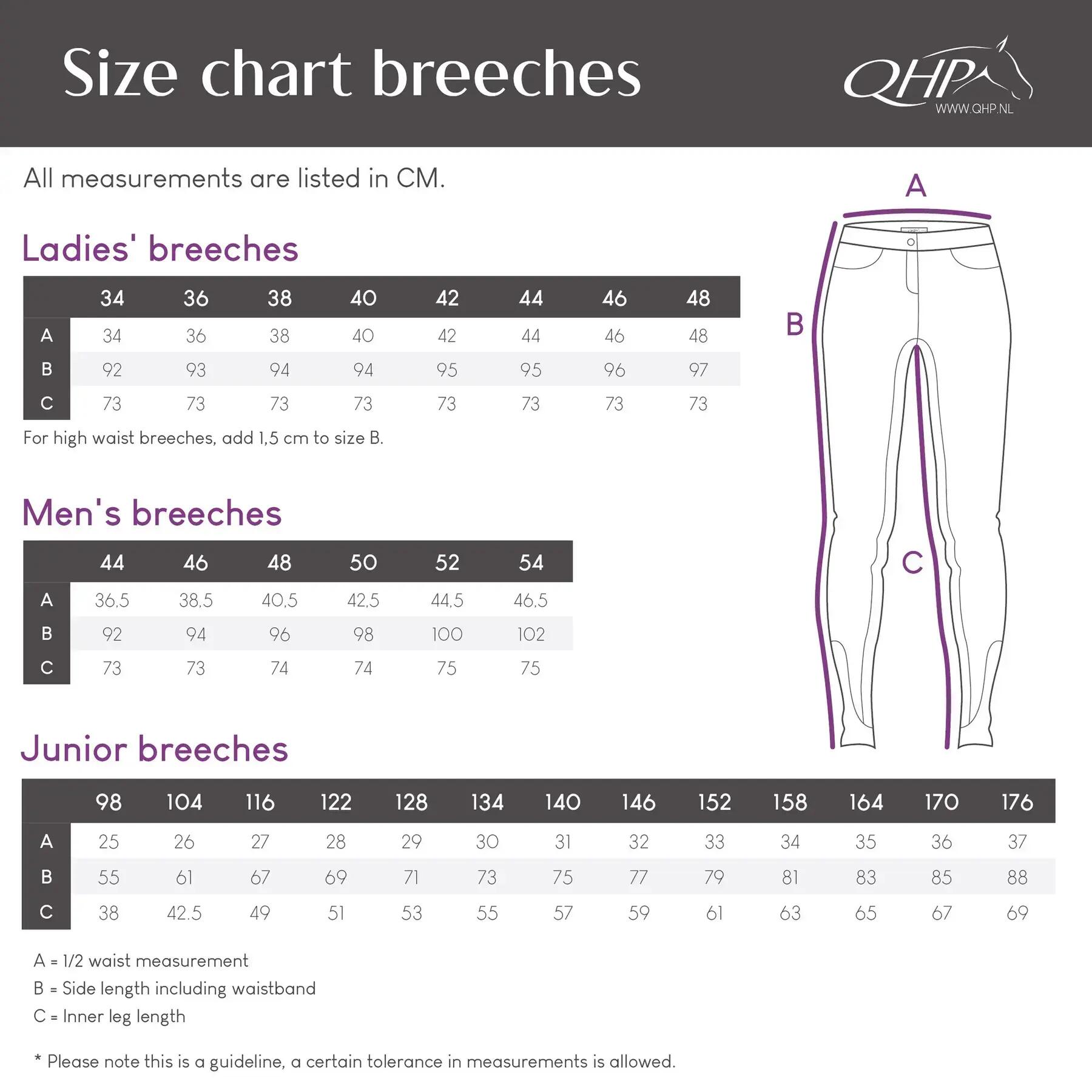 Legging de equitación full grip niña QHP Isalyn 3/7