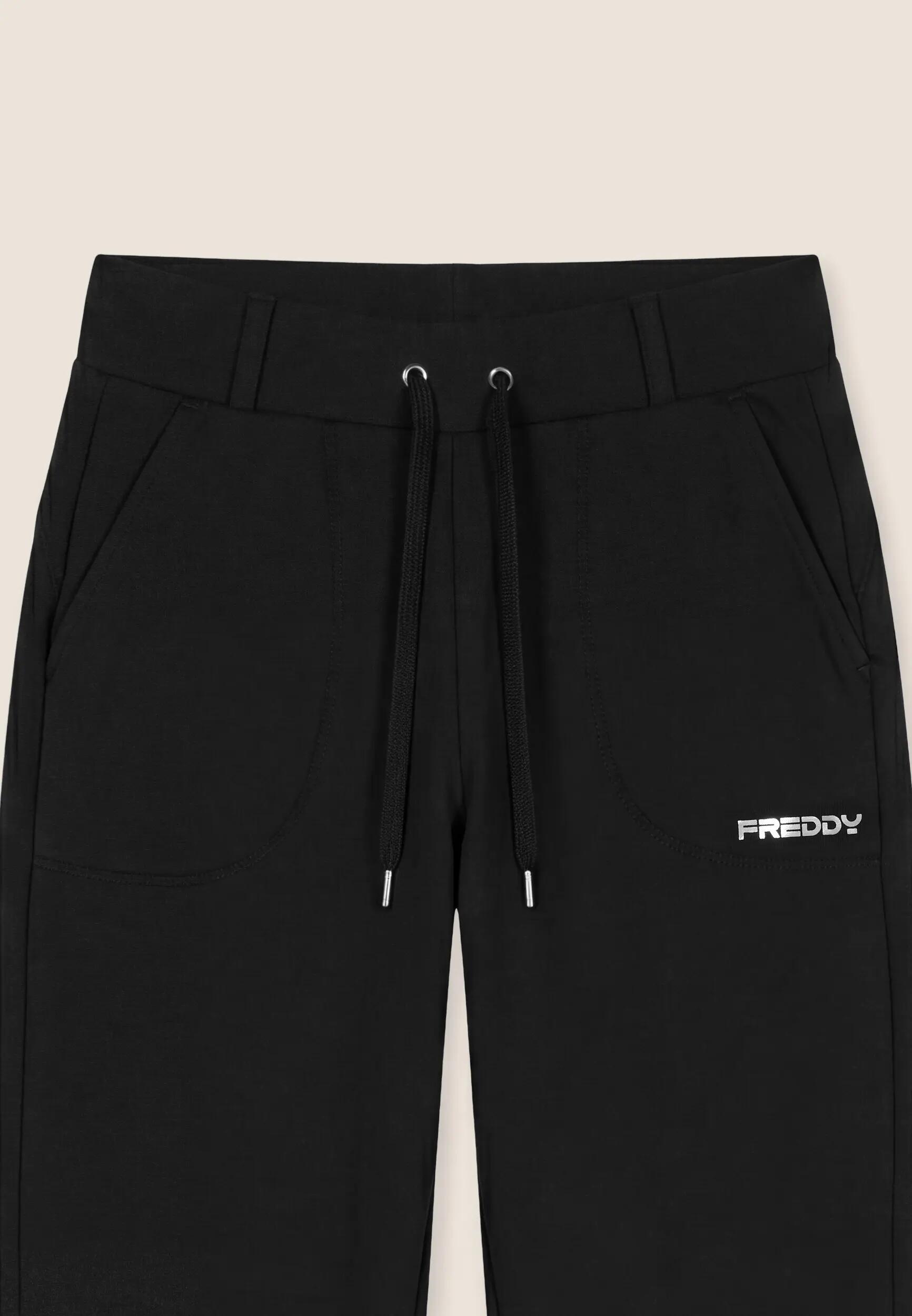 Jogger donna con tasche applicate e fondo a polsino 3/3