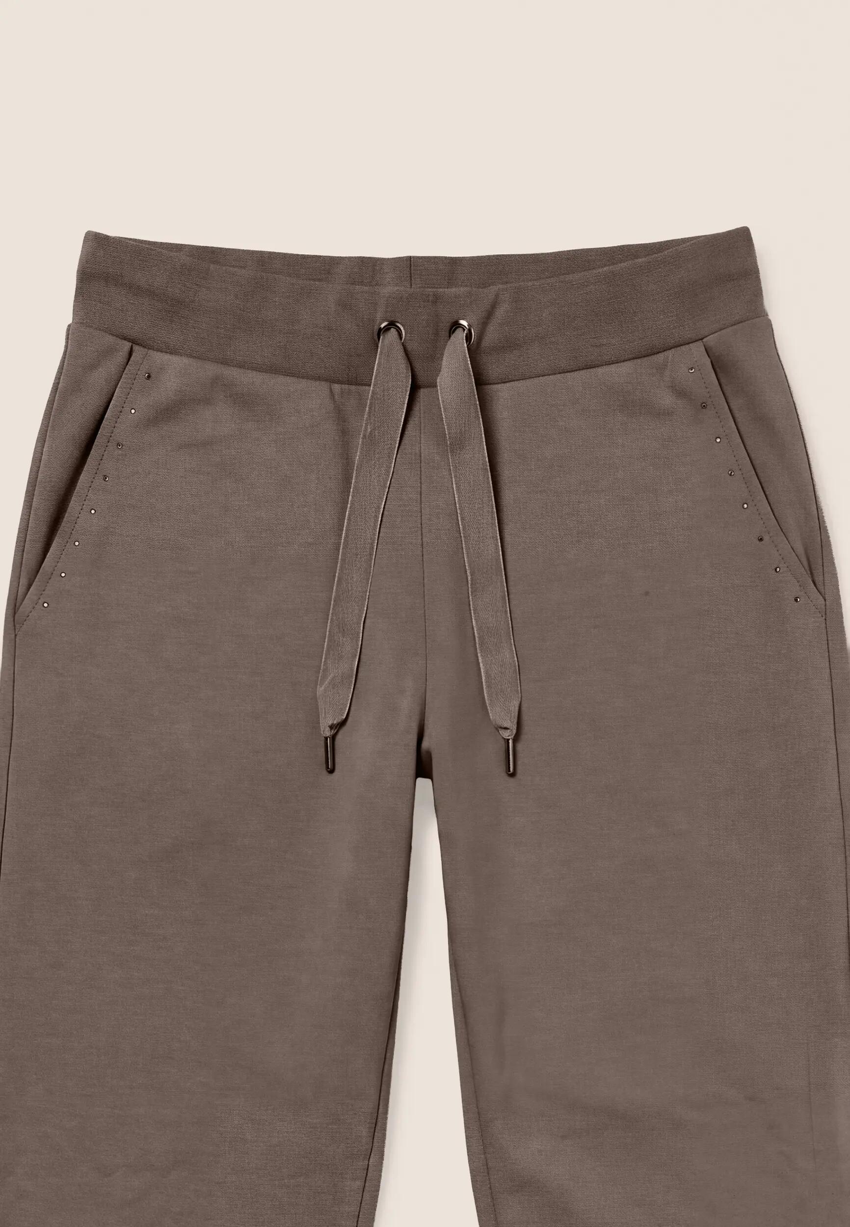 Pantaloni Sportivi Gamba Dritta, Borchie su Tasche e Logo 3/3