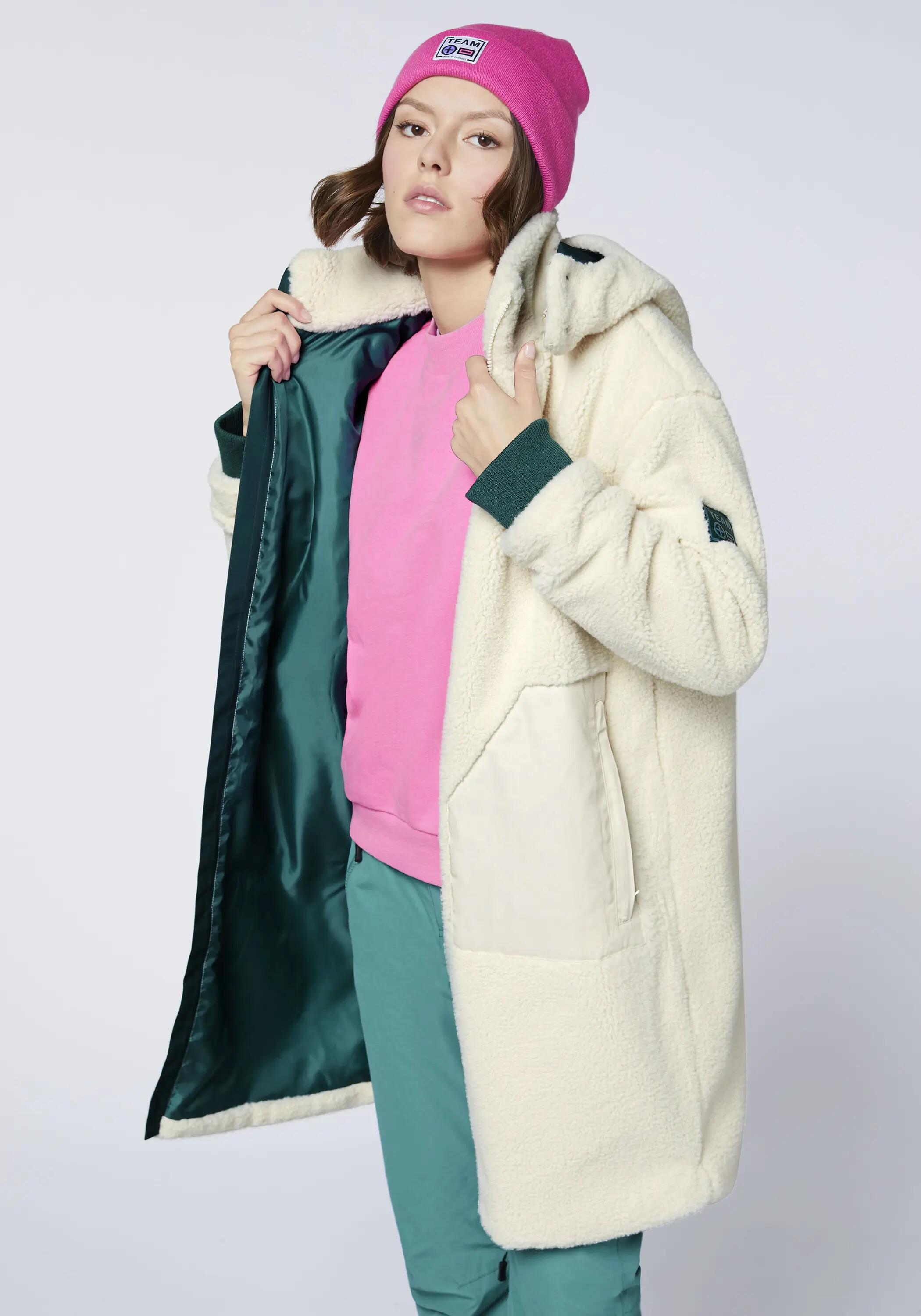 Mantel aus weichem Sherpa 7/8