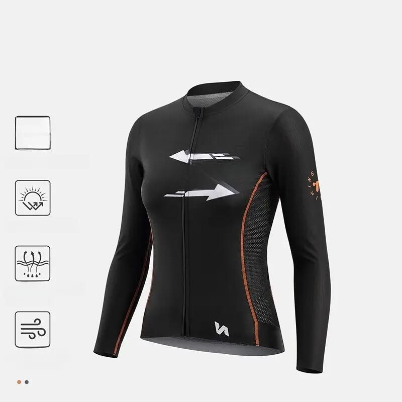 Maillot vélo manches longues respirant femme WEST BIKING 2/2