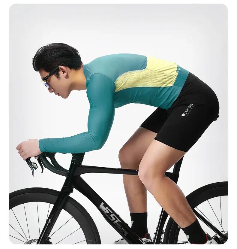 Maillot vélo manches longues respirant WEST BIKING 2/5