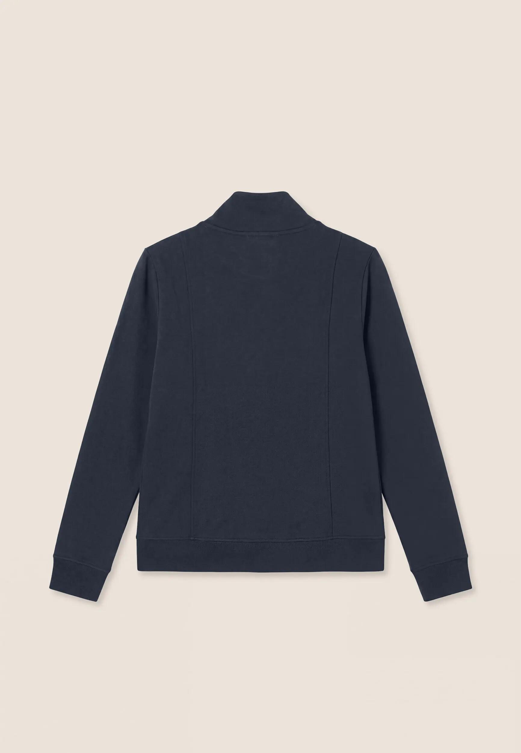 Sweat-shirt classique avec fermeture zippée et col montant, logo brodé sur la ma 2/3