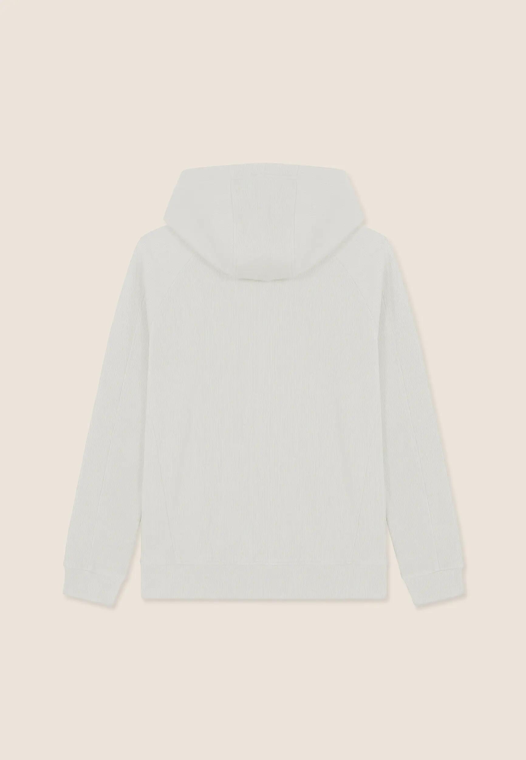 Sweat-shirt coupe carrée et courte pour femmes avec fermeture zippée et capuche 2/3